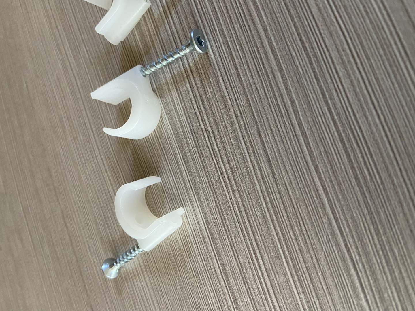 pipe clips with screws instead of nails