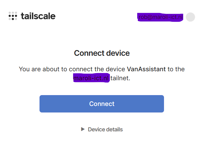 Connect device to TailScale