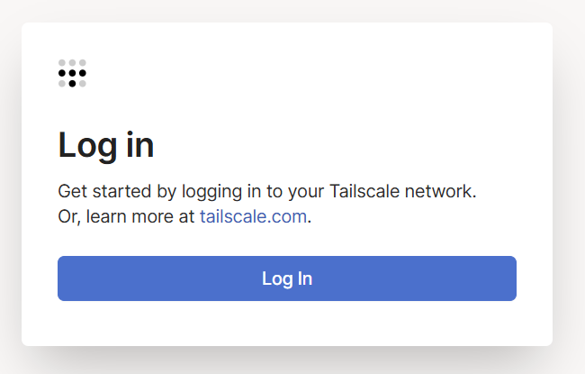 Login from HA to TailScale